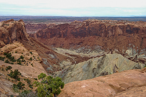 Canyonlands National Park's Upheaval Dome poses an intriguing geological mystery. Scientists debate whether it is the handiwork of a meteor strike from above or uplift from below. Either way this massive crater is a complete anomaly to the ordered stratigraphy of Canyonlands, a landscape only partially included in the park.
Brian Maffly  |  The Salt Lake Tribune